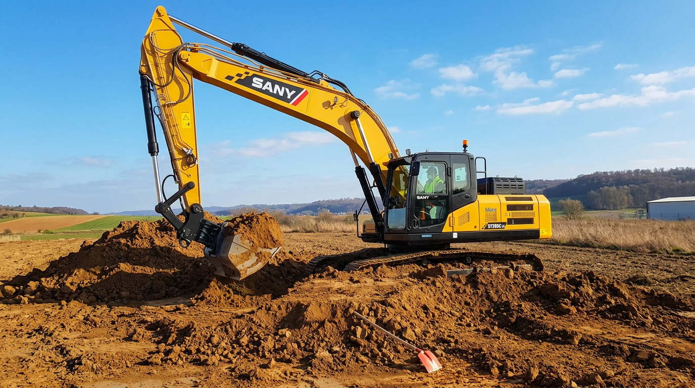 Bagger bei Erdarbeiten